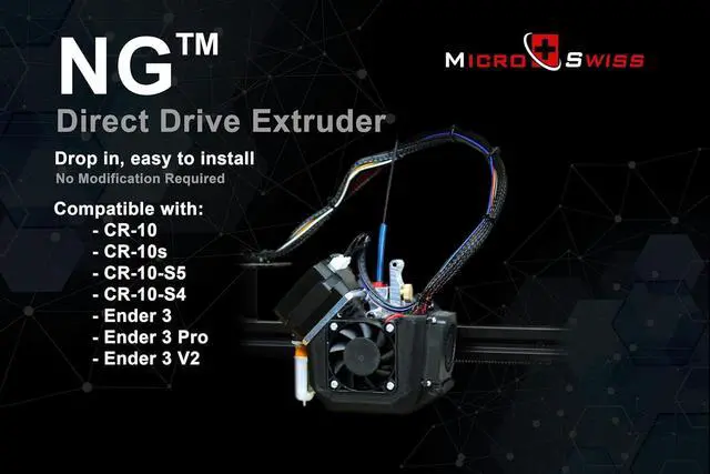Alt view image 2 of 6 - Micro Swiss NG Direct Drive Extruder for Creality CR-10 / Ender 3 Printers (Drop in Upgrade, No modifican Required)