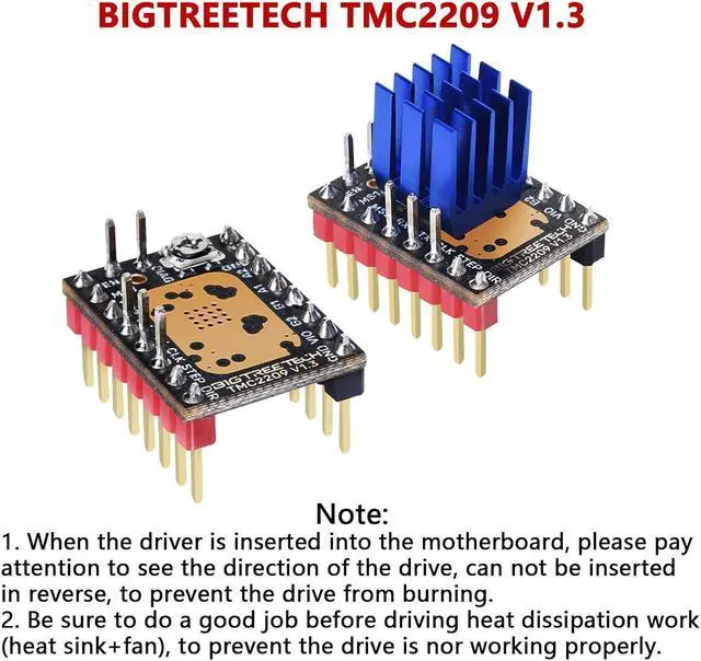Alt view image 6 of 7 - BIGTREETECH TMC2209 V1.3 UART Stepper Motor Driver 2.8A Peak Stepstick Silent Driver for Manta M8P, Octopus V1.1, Octopus Pro, SKR 3, SKR V1.4 Turbo, SKR Pro V1.2 3D Printer Control Board (2 PCS)