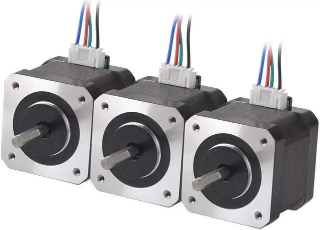 Main image of STEPPERONLINE 3PCS Nema 17 Stepper Motor 1.5A 12V 45Ncm (63.74oz.in) 4-Lead 39mm Body W/ 1m Cable and Connector for DIY CNC/ 3D Printer/Extruder