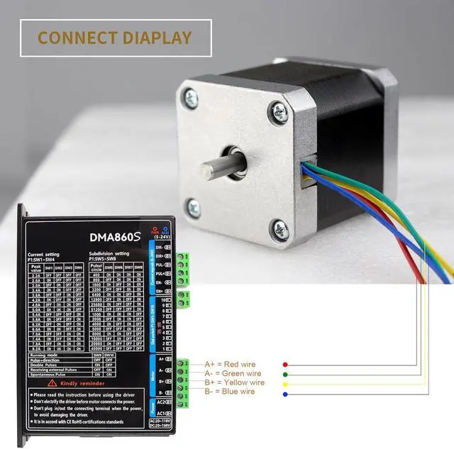 Alt view image 6 of 7 - CNCTOPBAOS Nema17 Stepper Motor 78oz.in 48mm Length 1.8A Dual Shaft for 3D Printer/Milling/CNC Router Machine 17HS8401B