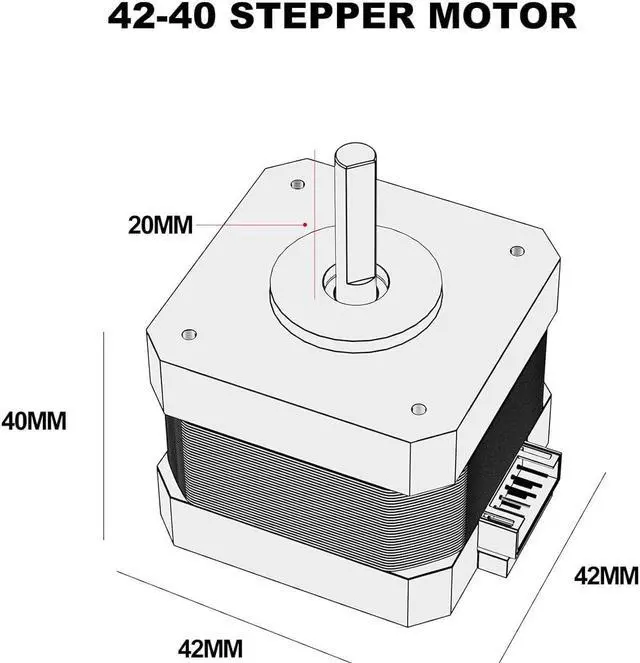 Alt view image 6 of 6 - ALadrs FDM 3D Printer Stepper Motor 42-40,2 Phases 1A 1.8 Degrees 0.4 N.M Stepper Motor 3D Printer Extruder, for Creality Ender-3 Series and CR-10 Series E-axis (42-40(2Pcs))