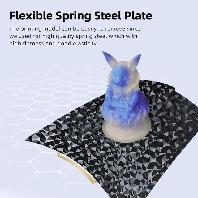 Alt view image 3 of 7 - Double Sided Textured PEO PET Build Plate for Bambu Lab X1C/X1/X1E/P1P/P1S/A1, Diamond PEO+Carbon Fiber PET Spring Steel Sheet Plate 257x257mm for Bambu Labs