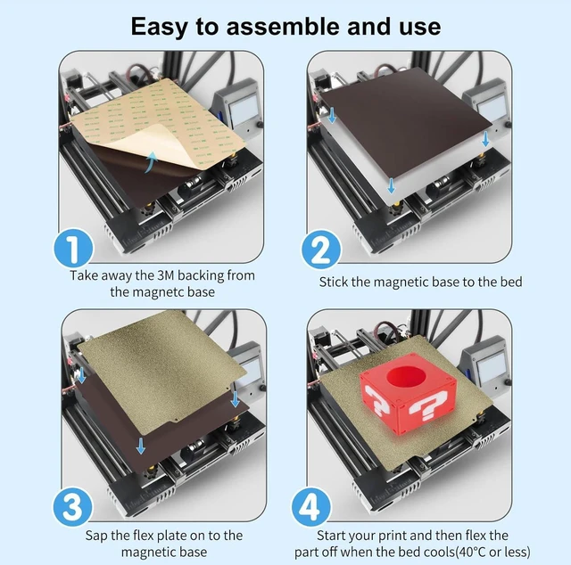 Alt view image 6 of 6 - IdeaFormer-3D Double Sided PEI Sheet 220x220mm, Flexible PEI Build Plate with Magnetic Plate for Artillery Genius for Anycubic Mega Pro/Mega S/Anet A6/A8/Wanhao Duplicator i3/Duplicator 6/Tronxy X2