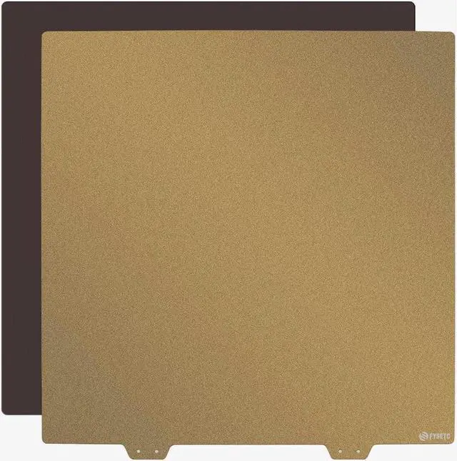 Alt view image 6 of 6 - FYSETC 3D Printing Build Platform CR10 S5 Flexible Spring Steel Sheet 510x510mm/20x20in Double Sided Textured Pei Powder Coated Gold Build Plate with Sticker Base Compatible with CR10 S5