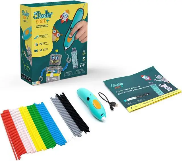 Alt view image 2 of 6 - 3Doodler Start+ Essentials (2023) 3D Pen Set for Kids, Easy to Use, Learn from Home Art Activity Set, Educational STEM Toy for Boys & Girls Ages 6+, 9.06 x 6.02 x 2.56 inches