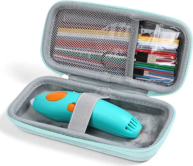 Main image of Case Compatible with 3Doodler Start+ Essentials for 3D Printing Pen Set for Kids, Travel Organizer Holders for Filament Refill Packs and and USB Cable, Protective Case,(Box Only)-Green