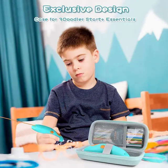Alt view image 7 of 7 - Case Compatible with 3Doodler Start+ Essentials for 3D Printing Pen Set for Kids, Travel Organizer Holders for Filament Refill Packs and and USB Cable, Protective Case,(Box Only)-Green