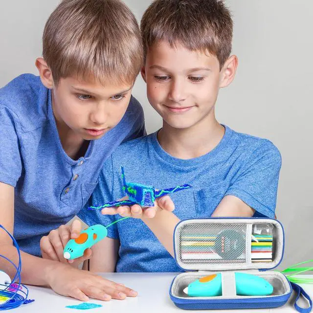 Alt view image 7 of 7 - Case Compatible with 3Doodler Start,Holders for 3D Printing Filament Refill Pack and USB Cable,Protective Case fit for 3D Printing Pen(Case only-Blue)