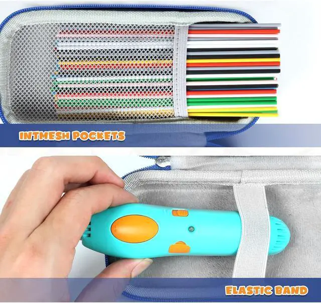 Alt view image 5 of 7 - Case Compatible with 3Doodler Start,Holders for 3D Printing Filament Refill Pack and USB Cable,Protective Case fit for 3D Printing Pen(Case only-Blue)