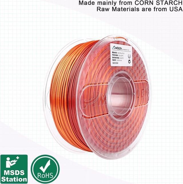 Alt view image 7 of 7 - AMOLEN PLA 3D Printing Filament, PLA Filament 1.75mm Silk Shiny Filament Red Gold Filament, 3D Printer Gradient Pla Filament 1KG/2.2lb Compatible with 3D Printer and 3D Pen