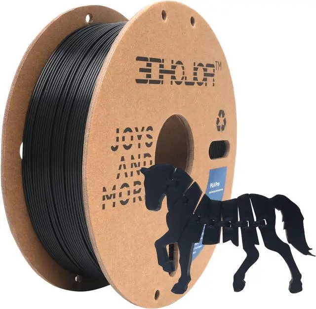 Main image of 3DHoJor PLA Pro Filament 1.75mm (PLA+ Filament), 1kg 3D Printer PLA Filament, 3D Printing Filament, Cardboard Spool, Dimensional Accuracy +/- 0.03 mm, Fit Most FDM 3D Printer-Black