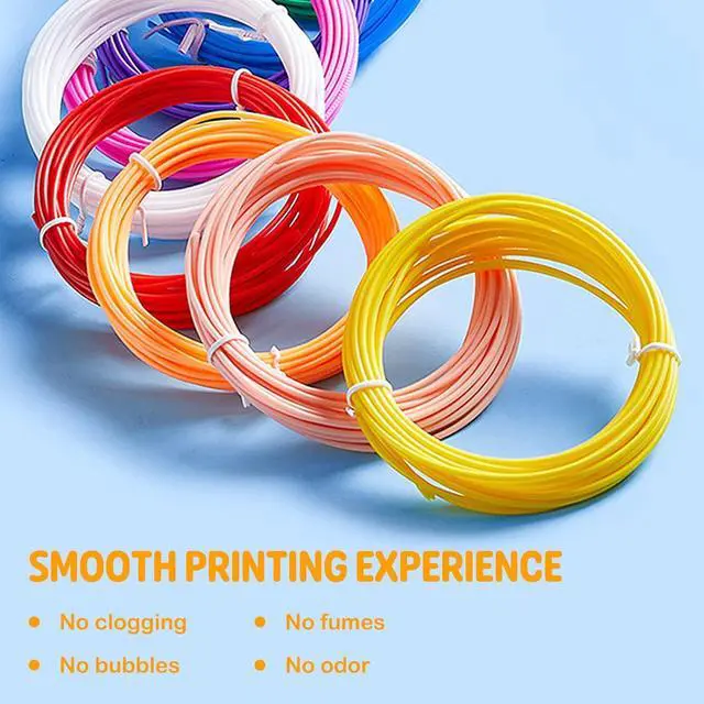 Alt view image 4 of 7 - 3D Pen Filament Refills 15 Colors, 16 ft per Color Total 240 ft, 1.75 mm PLA Compatible with SCRIB3D MYNT3D 3D Pen Comes with 2 Finger Caps & 3D Pen Template Book [3D Pen NOT Include]