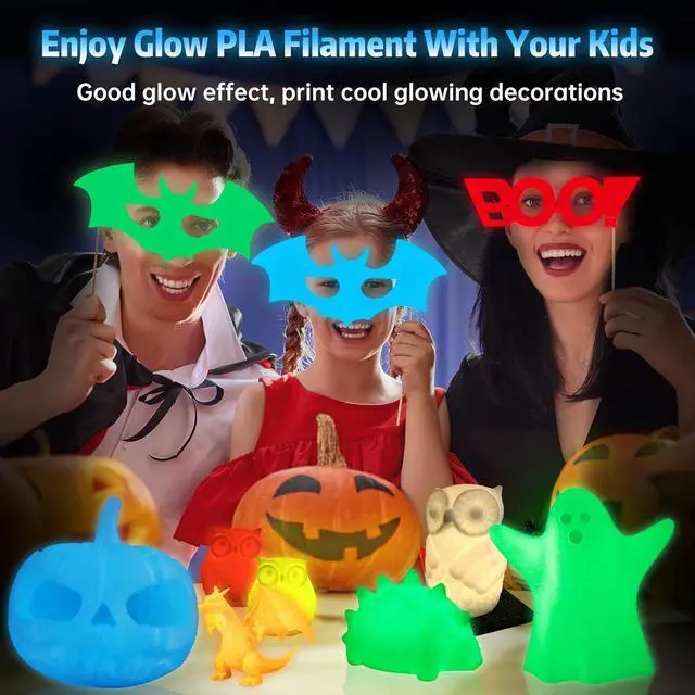 Alt view image 7 of 7 - SUNLU Glow in The Dark PLA Filament, Neatly Wound Luminous PLA 3D Printer Filament 1.75mm Dimensional Accuracy +/- 0.02mm, Fit Most FDM 3D Printers, 1kg Spool (2.2lbs), (Blue PLA, Glow Blue)