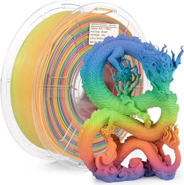 Main image of PLA+ 3D Printer Filament, Pla Filament 1.75mm Rainbow PLA, Color Change Filament Dimensional Accuracy +/- 0.03 mm,1 KG Spool
