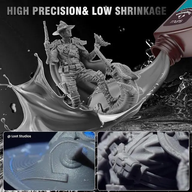 Alt view image 7 of 7 - SUNLU High Toughness 3D Printer Resin 2KG, Enhanced Flexible 3D Printing Photopolymer Resin, 405nm UV Fast Curing 3D Resin for Most LCD DLP SLA Resin 3D Printers, Bendable and not Brittle, 2000g Black