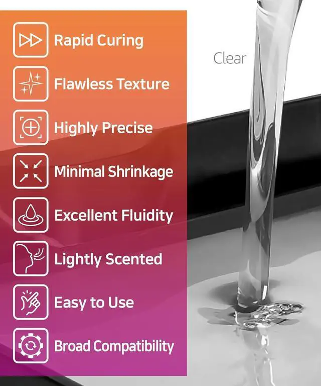 Alt view image 7 of 7 - 3D Printer Resin, Softness 80A Simulating Flexible Rubber, Made in Korea by 3DMaterials (500g, Clear)