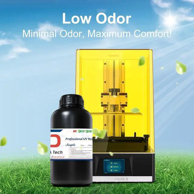 Alt view image 3 of 7 - Siraya Tech Simple Water Washable 3D Printer Resin - Low Odor, Easy to Print, High Precision 405nm LCD UV-Curing Aqua Resin - Ideal for 8K Capable LCD, DLP 3D Printers - Tough and Clear (1kg)