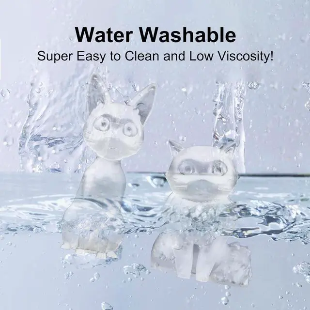 Alt view image 4 of 7 - Siraya Tech Simple Water Washable 3D Printer Resin - Low Odor, Easy to Print, High Precision 405nm LCD UV-Curing Aqua Resin - Ideal for 8K Capable LCD, DLP 3D Printers - Tough and Clear (1kg)