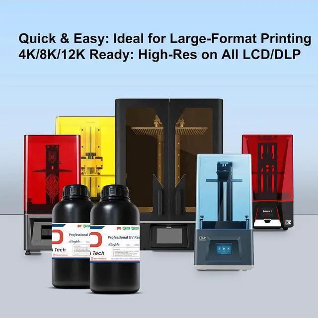 Alt view image 5 of 7 - Siraya Tech Simple Water Washable 3D Printer Resin - Low Odor, Easy to Print, High Precision 405nm LCD UV-Curing Aqua Resin - Ideal for 8K Capable LCD, DLP 3D Printers - Tough and Clear (1kg)