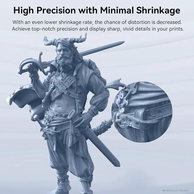 Alt view image 5 of 7 - ANYCUBIC 3D Printer Resin, Upgraded 8K Standard Resin V2, Enhanced Toughness and Strength, Lower-Odor, High Precision 3D Printing Resin for All LCD Resin 3D Printers (Grey, 500g)