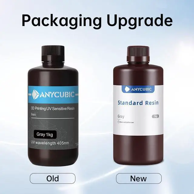 Alt view image 2 of 7 - ANYCUBIC 3D Printer Resin, 405nm High Precision Fast Curing UV Photopolymer Resin for LCD 3D Printing, Grey 1kg