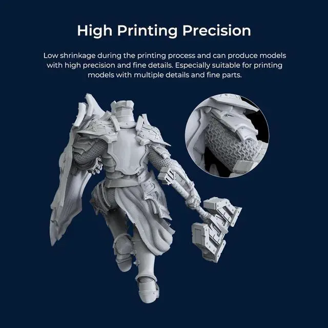 Alt view image 3 of 7 - Creality 8K Resin for Halot-Mage, 1kg(2.2lbs) 3D Printer Resin High Precision for 8K/10K/12K LCD 3D Printing 405nm UV-Curing Resin, Low Shrinkage, Showcase Models & Works (Grey)