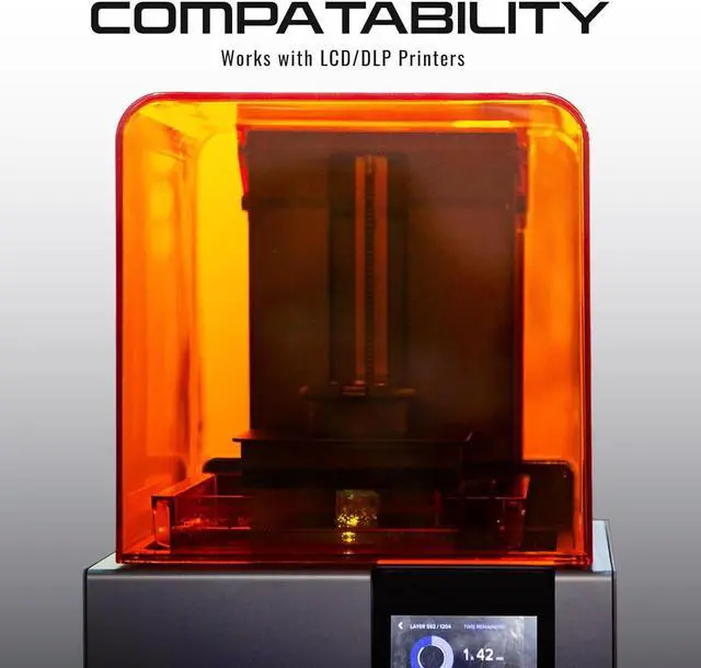 Alt view image 7 of 7 - HATCHBOX 8K 3D Printer Resin Pro, High Precision Low Odor UV Curing 405nm Photopolymer 3D Printing Resin Liquid for LCD DLP Printing, 1000g White
