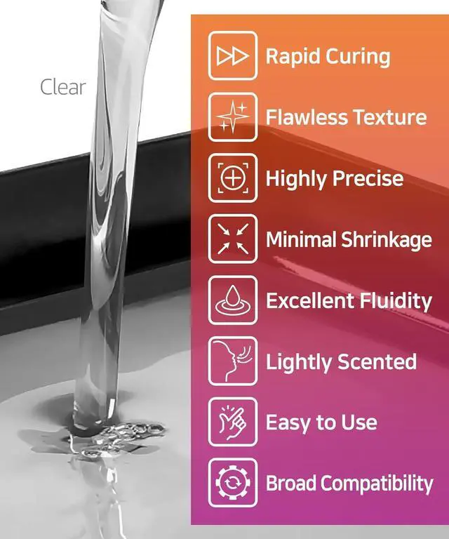 Alt view image 7 of 7 - SuperElastic 3D Printer Resin, Softness 60A Simulating Soft Silicone, Made in Korea by 3DMaterials (1000g, Clear)