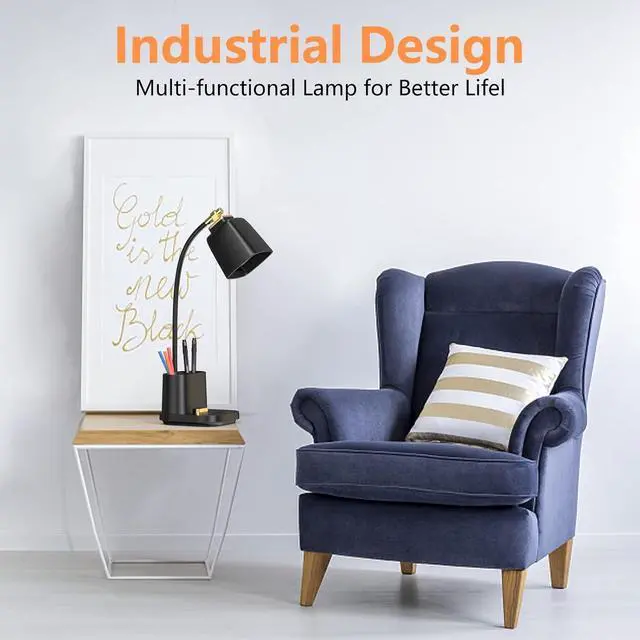 Alt view image 6 of 7 - LED Desk Lamp with USB Charging Port Touch Control 3 Color Modes, Stepless Dimming,Eye-Caring LED Table Lamp for Home,Office,Bedroom,Reading,Work,Study,Gooseneck Lamp, 5V, 2.4A