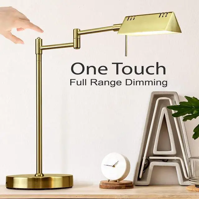 Alt view image 2 of 7 - Bright LED Pharmacy Table Lamp, Full Range Dimming, 12W LED, 360 Degree Swing Arms, Desk, Reading, Craft, Work Lamp, ETL Tested, Brushed Nickel