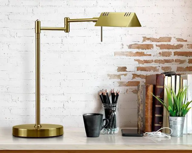 Alt view image 6 of 7 - Bright LED Pharmacy Table Lamp, Full Range Dimming, 12W LED, 360 Degree Swing Arms, Desk, Reading, Craft, Work Lamp, ETL Tested, Brushed Nickel