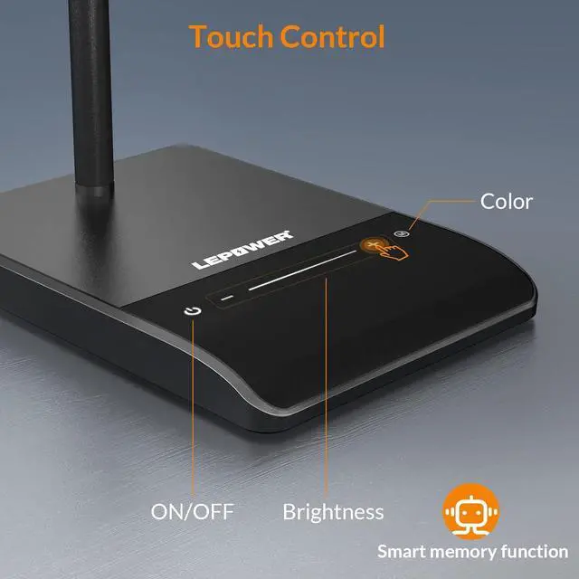 Alt view image 6 of 7 - LEPOWER LED Desk Lamp, 800LM for Home Office, 12W Reading , Eye-Caring Desk Light, Touch Table Lamp, Gooseneck Lamp, 50 Lighting Modes, Bright Desk Lamps for Bedroom, Study Room