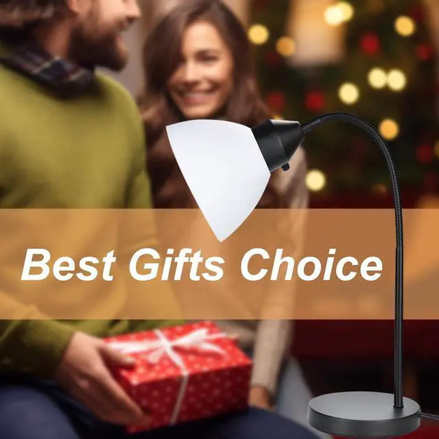 Alt view image 7 of 7 - LED Desk Lamp for Home Office, 3 Levels Dimmable Reading Light Flexible Gooseneck Table Lamp for Bedside Office, Rotary Switch Control, Bulb Included