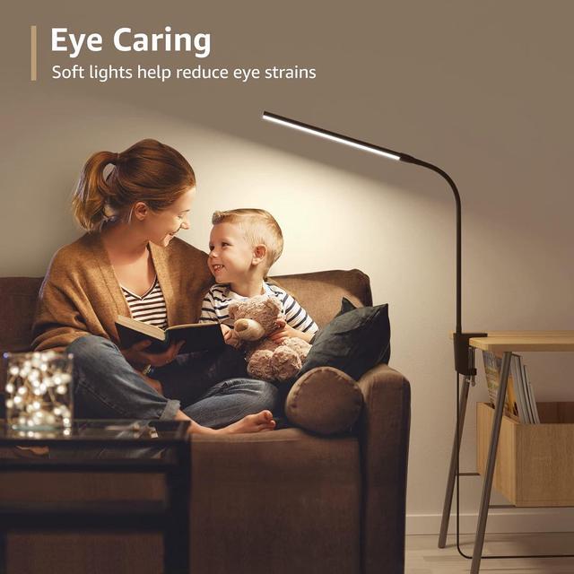 Alt view image 4 of 7 - Lepro Clip on Desk Lamp LED Reading Light Dimmable USB Clamp Lamp with 3 Color Modes 10 Brightness, Adjustable Flexible Gooseneck Table Light for Bed Headboard, Nail, Home Office, Computer(Black)