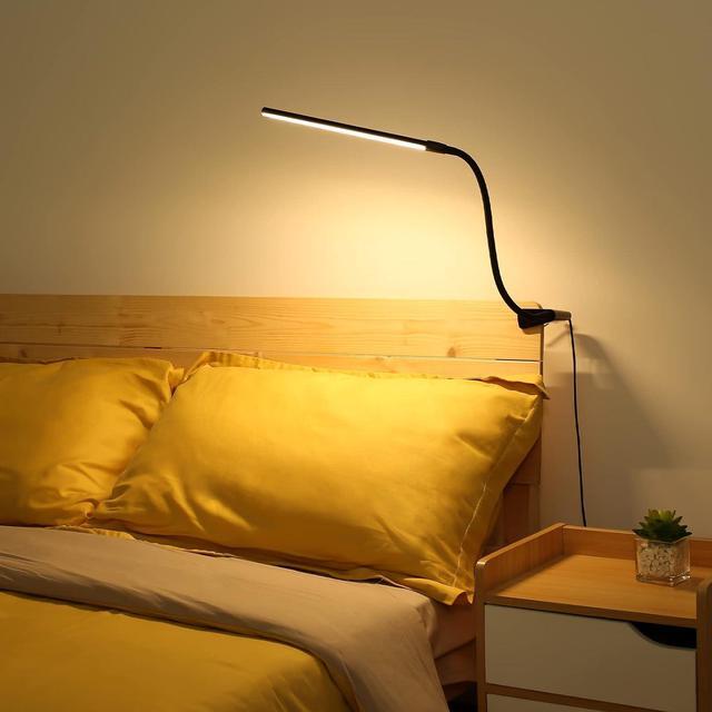 Alt view image 7 of 7 - Lepro Clip on Desk Lamp LED Reading Light Dimmable USB Clamp Lamp with 3 Color Modes 10 Brightness, Adjustable Flexible Gooseneck Table Light for Bed Headboard, Nail, Home Office, Computer(Black)