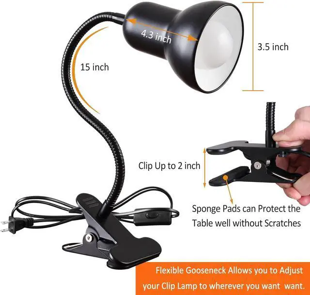 Alt view image 2 of 7 - Clip on Desk Lamp, 360° Rotating Ggooseneck Lamp, Ring Light, Revolutionary Eye-Caring Desk Lamp, Portable Clip-On Reading Light for Bedroom and Office, Study Clamp - The Ideal Home Lighting Solution