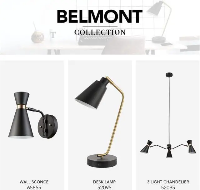 Alt view image 7 of 7 - Globe Electric 52095 Belmont Desk Lamp