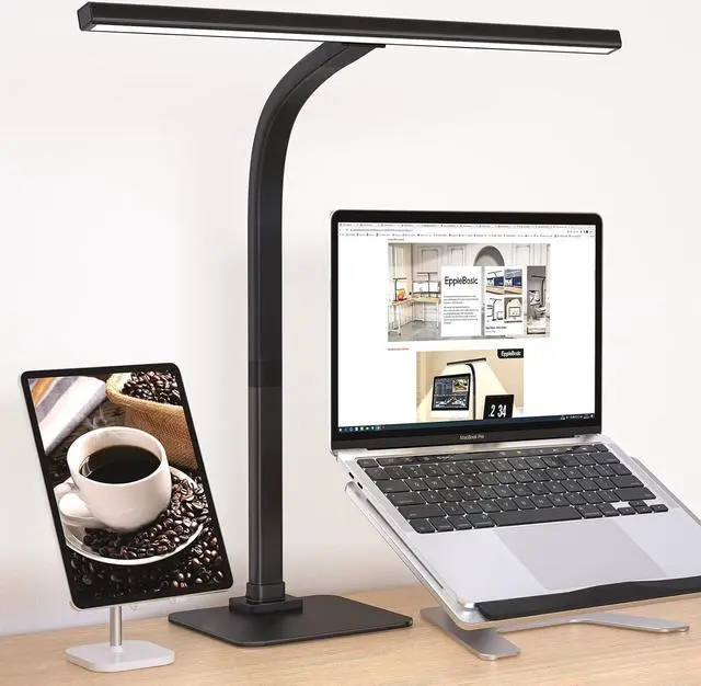 Main image of EppieBasic Led Desk Lamp, Architect Desk Lamps for Home Office, 12W Dimmable & 6 Color Modes Extra Bright Modern Table lamp with Base, Auto Dimming Overhead Desk Lighting for Workbench Monitor
