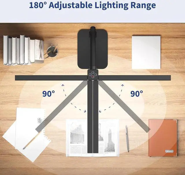 Alt view image 4 of 7 - Desk Lamp Architect Task Dual Head Modern Flexible Gooseneck Tall Dimmable Light for Home Office, 5 Color Modes,Remote Control, 1500lm 24W Extra Bright Lighting