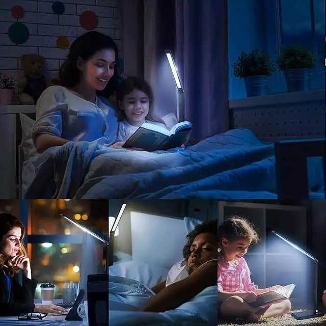 Alt view image 7 of 7 - LED Desk Lamp with Wireless Charger, USB Charging Port, 10 Brightness, 5 Color Modes, Desk Lamps for Home Office, Dimmable Table Lamp Eye Caring Reading Light, Touch Control, Auto Timer, Black