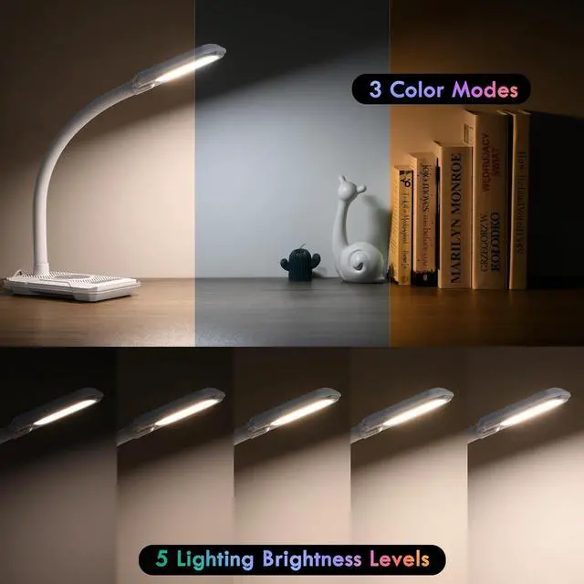 Alt view image 4 of 7 - WILIT Gaming Desk Lamp, LED Desk Lamp with Wireless Charger&USB Charging Port, RGB Color Changing Touch Control Table Lamp with Dimmable 3 Color Temperature, Desktop Lamp for Home Office