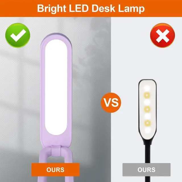 Alt view image 5 of 7 - LED Desk Lamp for Office Home & Battery Operated Lamp Rechargeable Lamp Foldable & Portable Light, LED Desk Light Strip, 3 Brightness Dimmable Small Desk Lamp Wireless Reading Lamp