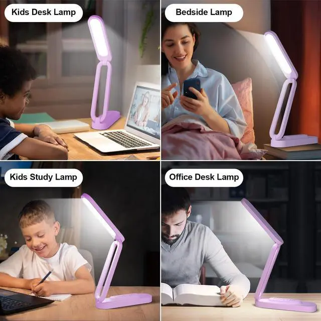 Alt view image 7 of 7 - LED Desk Lamp for Office Home & Battery Operated Lamp Rechargeable Lamp Foldable & Portable Light, LED Desk Light Strip, 3 Brightness Dimmable Small Desk Lamp Wireless Reading Lamp