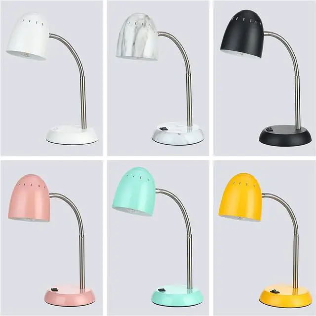 Alt view image 6 of 6 - Eye-Caring Table Lamp of Simple Designs Home E26 Led Screw Basic Metal Desk Lamp with Flexible Gooseneck Hose Neck Study Lamp for Bedroom Office Living Room Convenient On/Off Switch(Yellow)