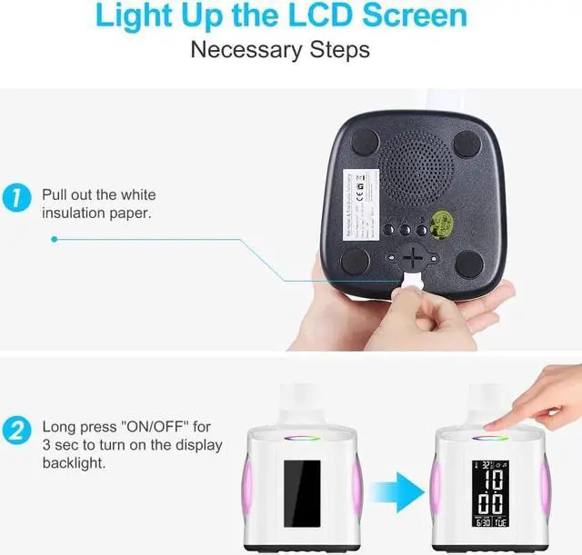 Alt view image 6 of 6 - LED Desk Lamp with Clock,Color Changing Nightlight,Study Lamp with Pen Holder,Desk Light with USB Charger,Table Light for Home,Office,Bedroom,Gift for Kids,Students,Women,White