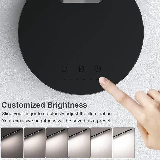 Alt view image 4 of 7 - LED Desk Lamp with USB Charging Port, Touch Control Dimmable Office Lamp, 5 Color Modes 6 Brightness Levels Eye-Caring Table Lamp for Home Office Bedroom Reading Study, Black