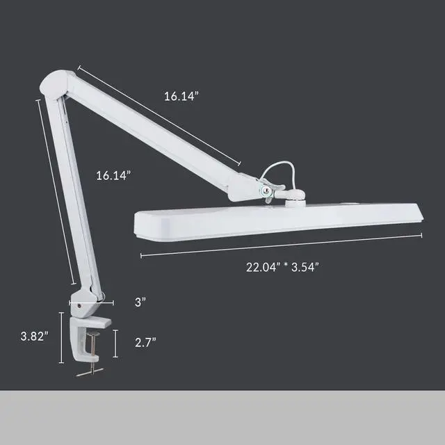 Alt view image 7 of 7 - Neatfi XL 2,500 Lumens LED Task Lamp, 30W Super Bright Desk Lamp with Clamp, 162 Pcs SMD LED, Eye-Caring LED Lamp (Non-CCT, White)