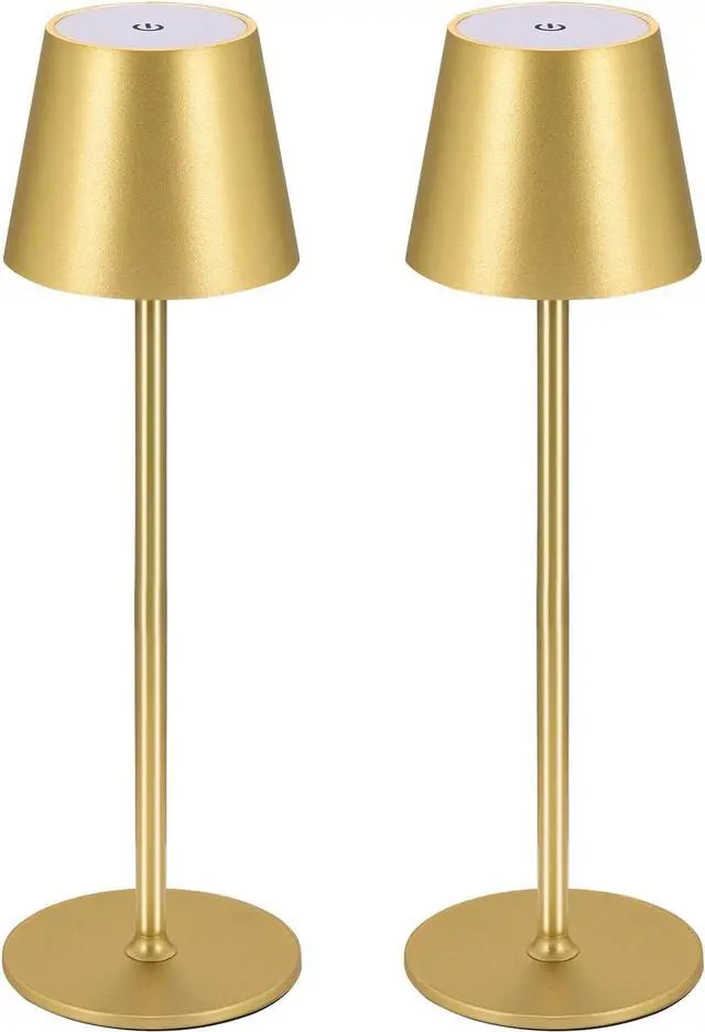 Main image of BGFHome Cordless Table Lamp LED Desk lamp,5000mAh Rechargeable Touch Night Light Wireless Minimalist Design for/Restaurant/Bedroom/Bars/Outdoor Party/Camping/Coffee Shop(2 Pack Gold)