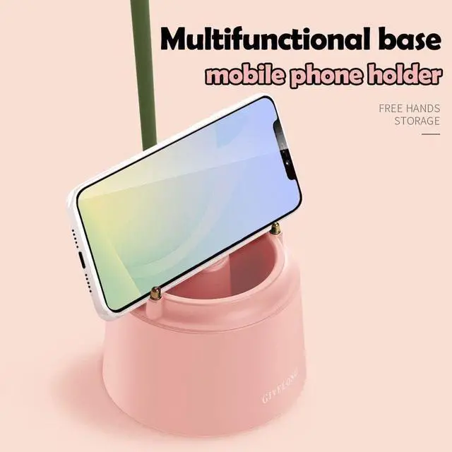 Alt view image 5 of 7 - Pink Desk Lamp, Rechargeable LED with USB Charging, 3 Color Modes & Stepless Dimming, Cute for College Dorm Bedroom Reading