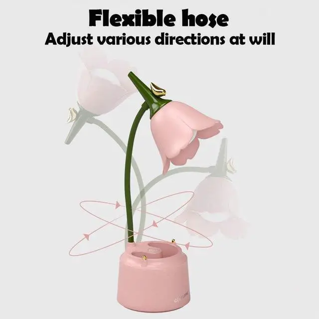 Alt view image 6 of 7 - Pink Desk Lamp, Rechargeable LED with USB Charging, 3 Color Modes & Stepless Dimming, Cute for College Dorm Bedroom Reading